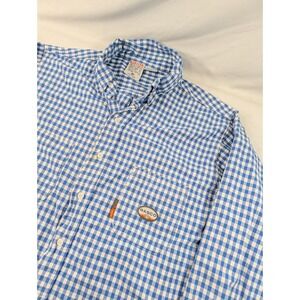Rasco FR Shirt Mens 3XL Tall Blue Flame Resistant Plaid Workwear Button Up *Read